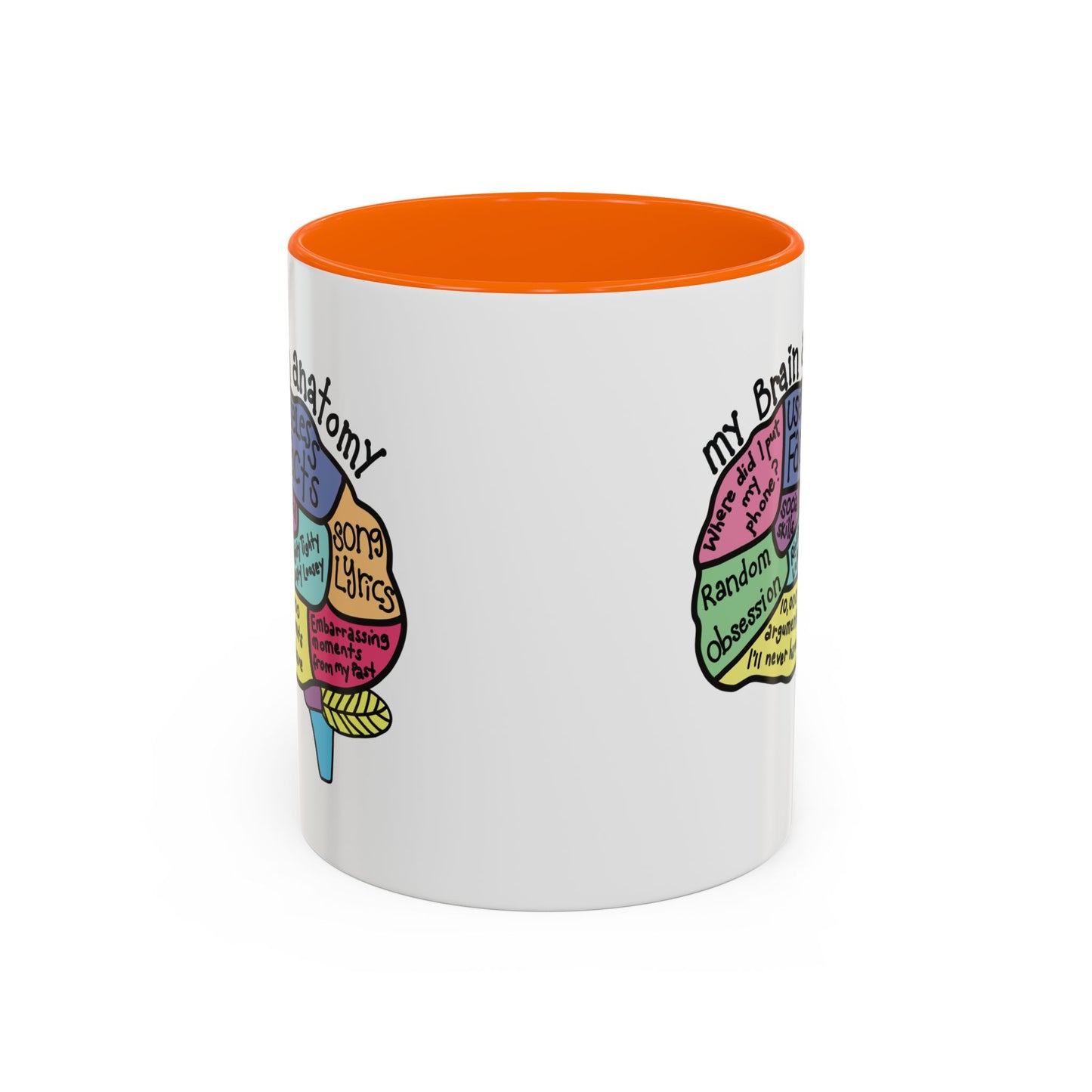 Anatomy of my Brain Accent Coffee Mug (11, 15oz)
