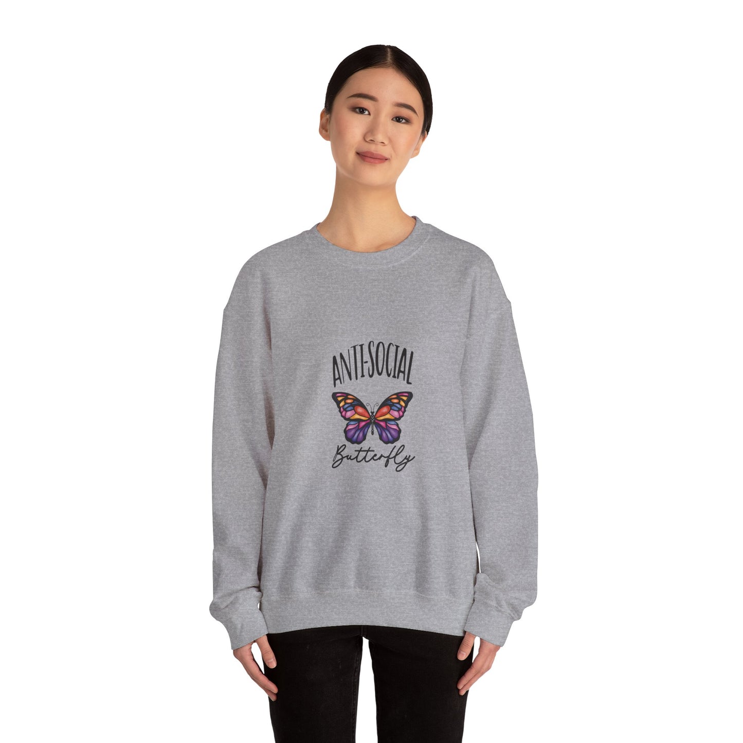 Crewneck Sweatshirt 'Anti-social butterfly'