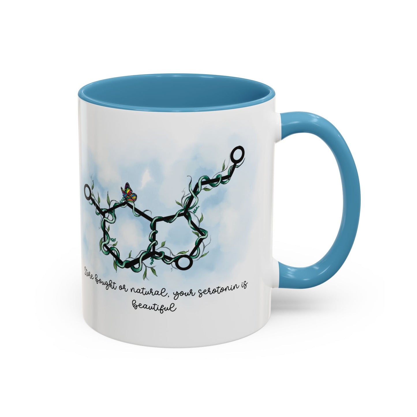 Mug - 'Serotonin is Beautiful' Mental Health Awareness Accent Coffee Mug (11, 15oz)