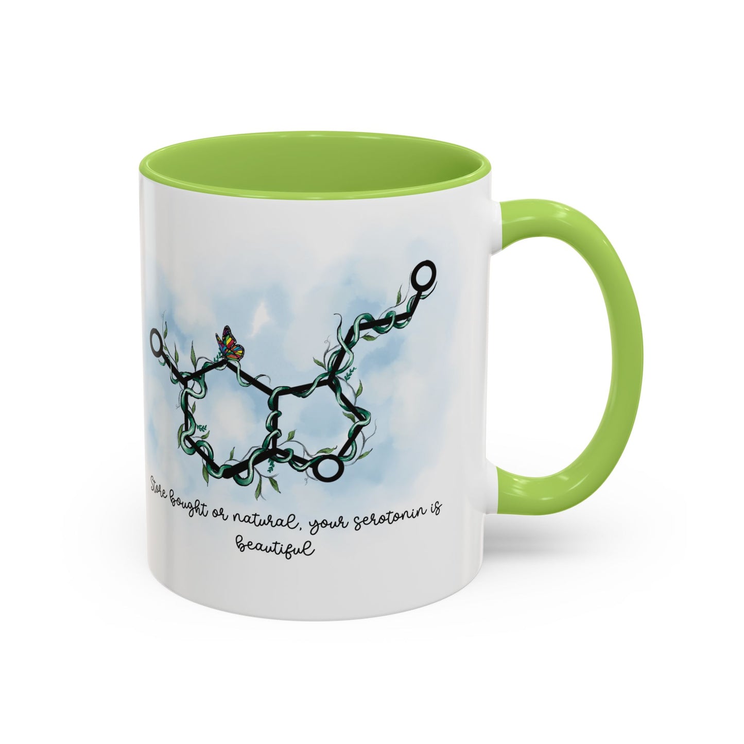 Mug - 'Serotonin is Beautiful' Mental Health Awareness Accent Coffee Mug (11, 15oz)