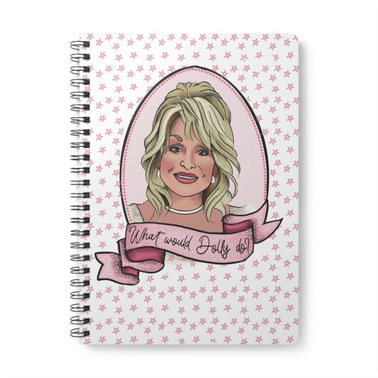 Notebook - 'What would Dolly do?’ Funny, Cute A5 Wirebound Softcover
