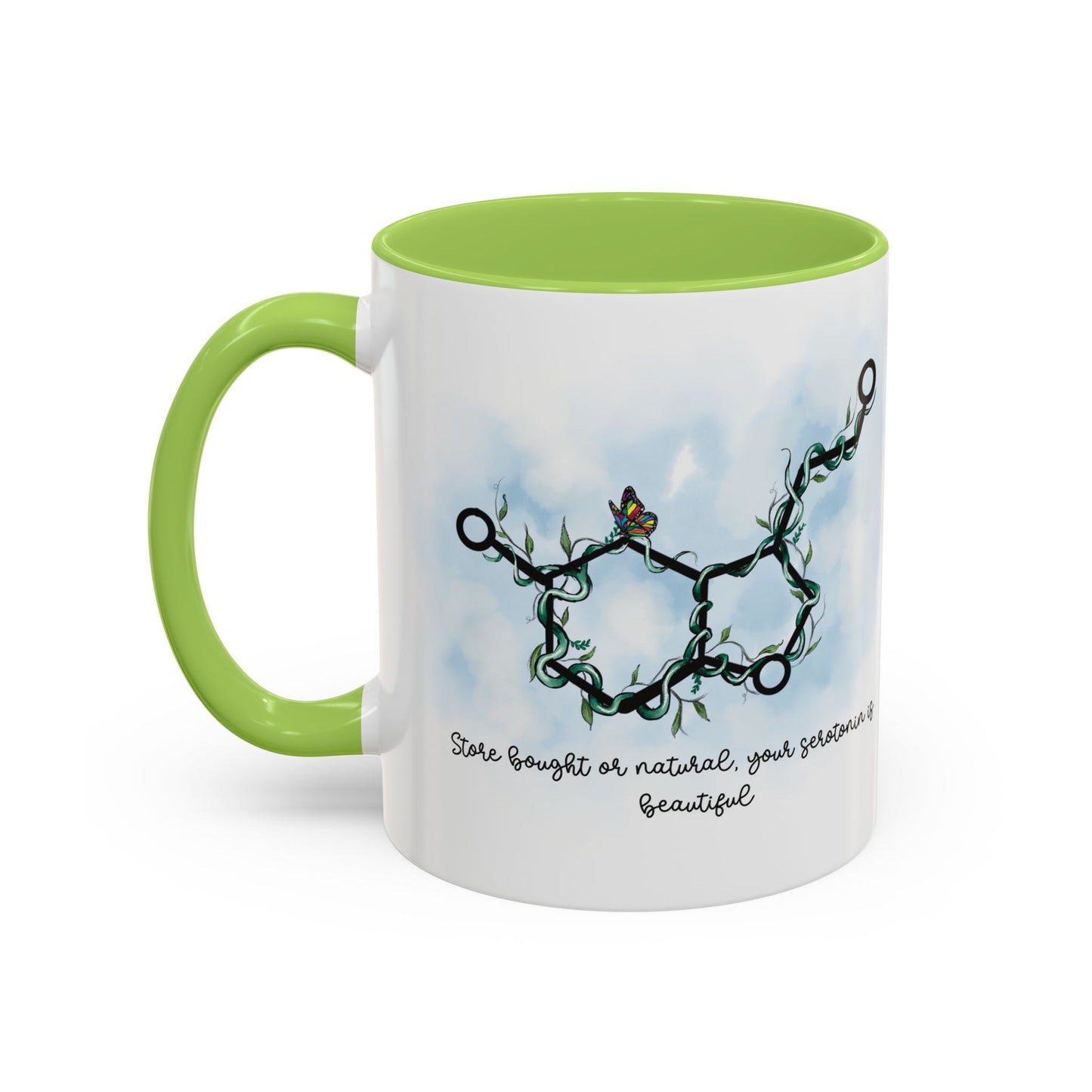 Mug - 'Serotonin is Beautiful' Mental Health Awareness Accent Coffee Mug (11, 15oz)