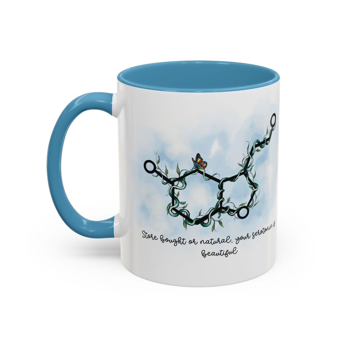 Mug - 'Serotonin is Beautiful' Mental Health Awareness Accent Coffee Mug (11, 15oz)