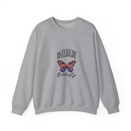 Crewneck Sweatshirt 'Anti-social butterfly'